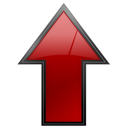 Red up arrow