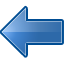 Blue previous arrow left backward