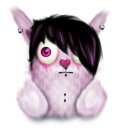 Emo animal pink rabbit