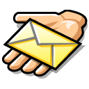 Hand beos email message share