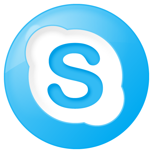 Skype social button blue