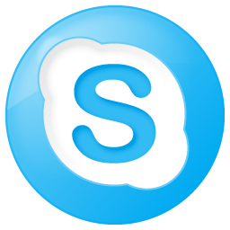 Skype social button blue