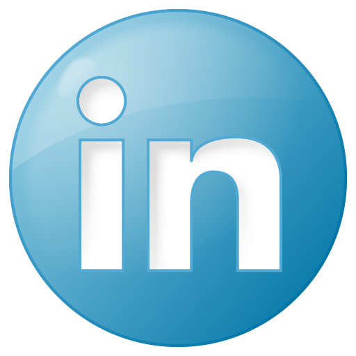 Linkedin button social blue