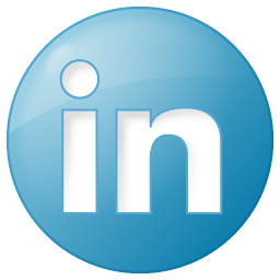 Linkedin button social blue