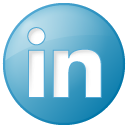 Linkedin button social blue