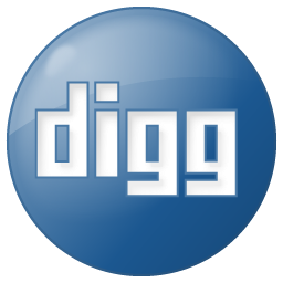 Digg button social blue