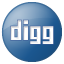 Digg button social blue