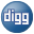 Digg button social blue