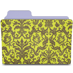 Chartreuse ieda damask folder