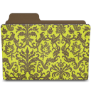 Chartreusey damask folder