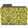 Chartreusey damask folder