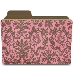 Rosey damask folder