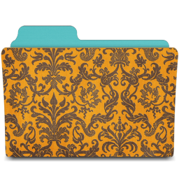 Tangerine damask folder