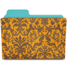 Tangerine damask folder