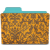 Tangerine damask folder