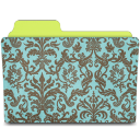 Turquoise damask folder