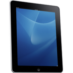 Ipad side tablet computer blue hardware background