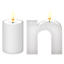 Linkedin social logo white candles candles