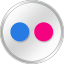 Flickr white social logo