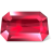 Ruby red rectangular jewel gem