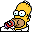 Homertopia homer sucking beer meal drink food