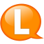 Speech balloon orange up