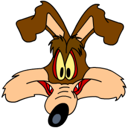 Wile coyote smiling