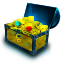 Chest gold treasure coins