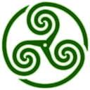 Green wheeled triskelion