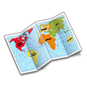 Globe world earth wide web internet network map folded paper
