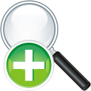 Magnify magnifying search zoom magnifier loupe find glass add look eye plus