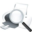 Printer print magnifying search zoom magnify magnifier find loupe glass hardware look eye