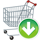 Shopping shoppingcart cart buy basket download decrease down arrow