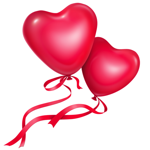 Love balloons hearts