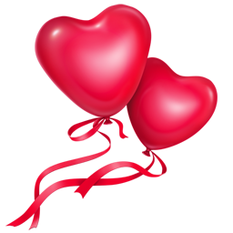 Love balloons hearts