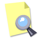 Doc file document magnifier magnify loupe magnifying glass zoom find search paper look eye