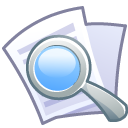 Doc file document magnifier magnify loupe magnifying glass zoom find search paper look eye