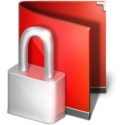 Private red folder locked encrypted