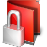 Private red folder locked encrypted