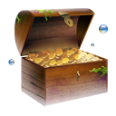 Gold coins chest treasure