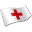 Red international cross flag