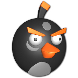 Bird white icon angry black bird