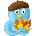 Fall leaves twitter bird