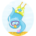 Scuba twitter bird diving