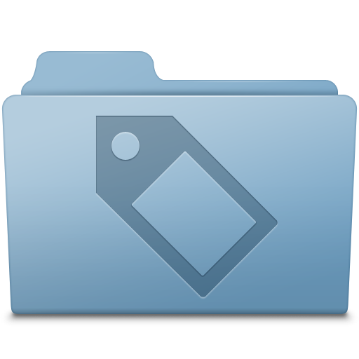 Blue folder tag