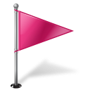 Map marker flag right pink