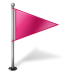 Map marker flag right pink