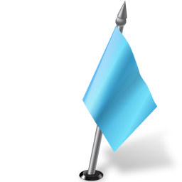 Map marker flag right azure