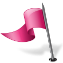 Map marker flag left pink