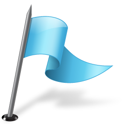 Map marker flag right azure